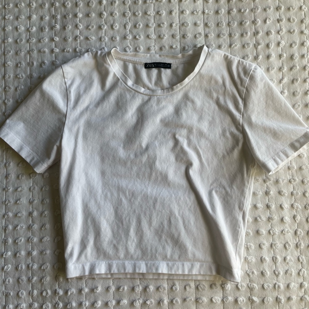zara basic white tee